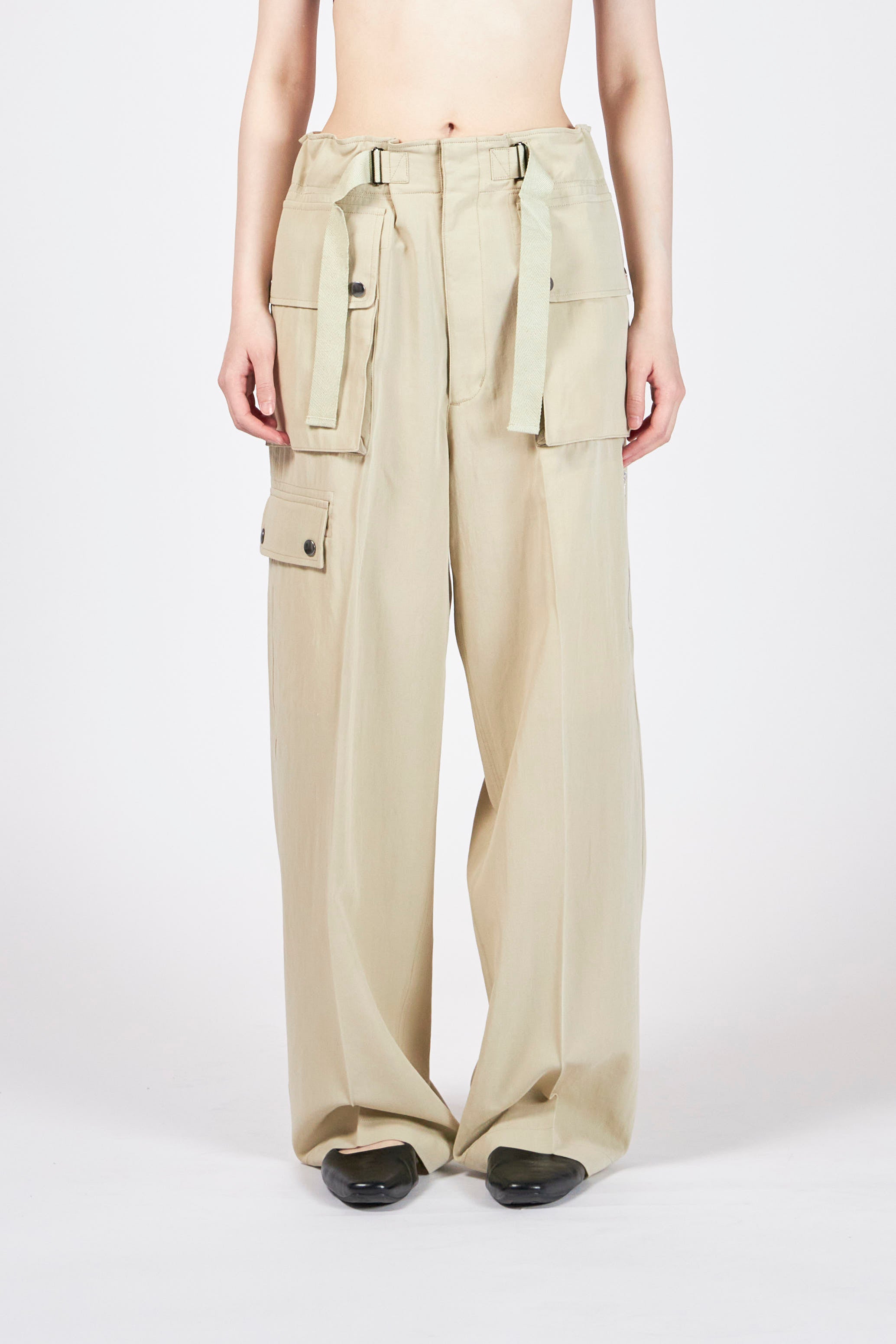 LIGHT COTTON WOOL VIYELLA CARGO PANTS – ATELIERMO