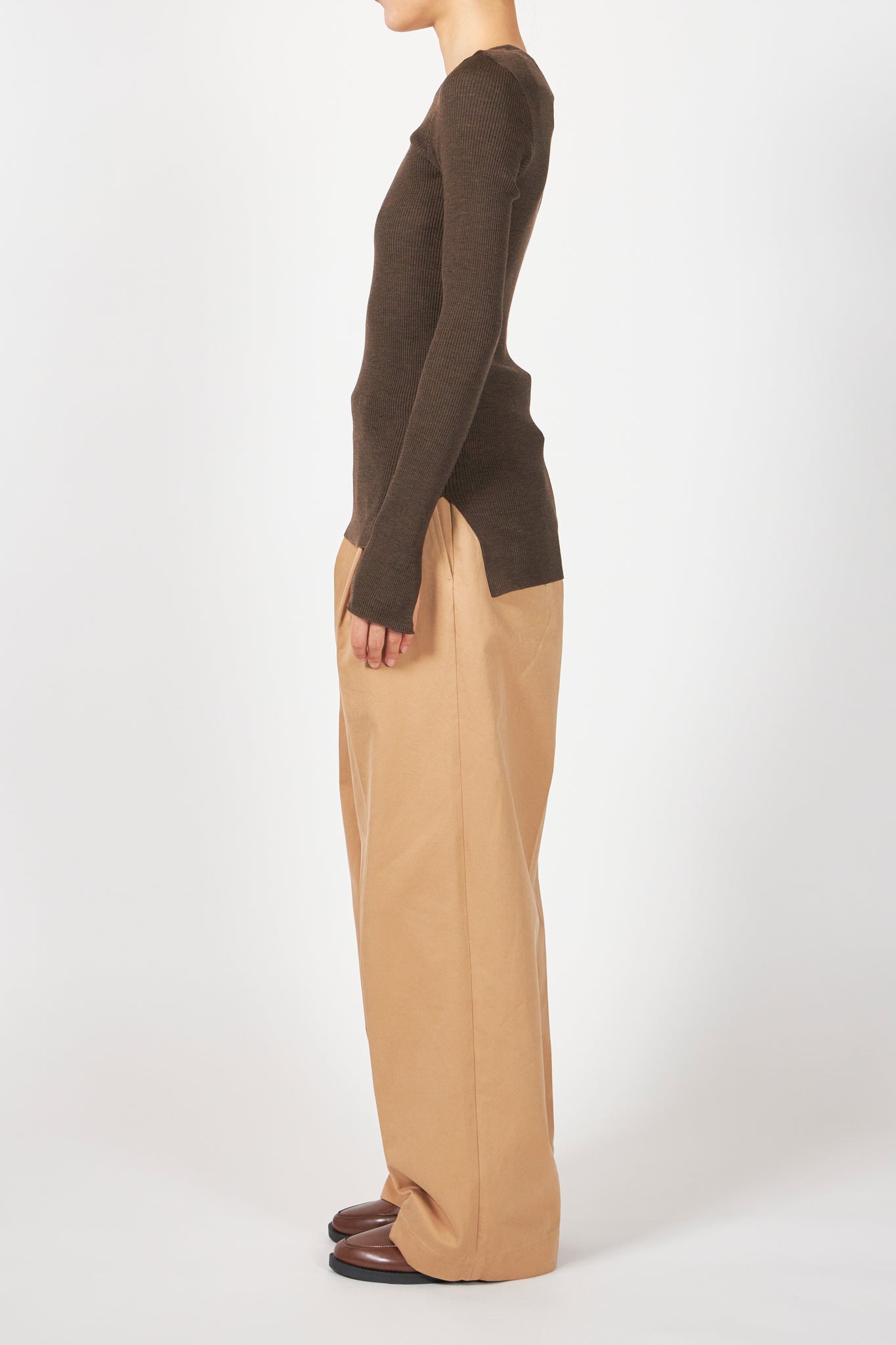 SUPER FINE WOOL HIGH GAUGE RIB KNIT P/O