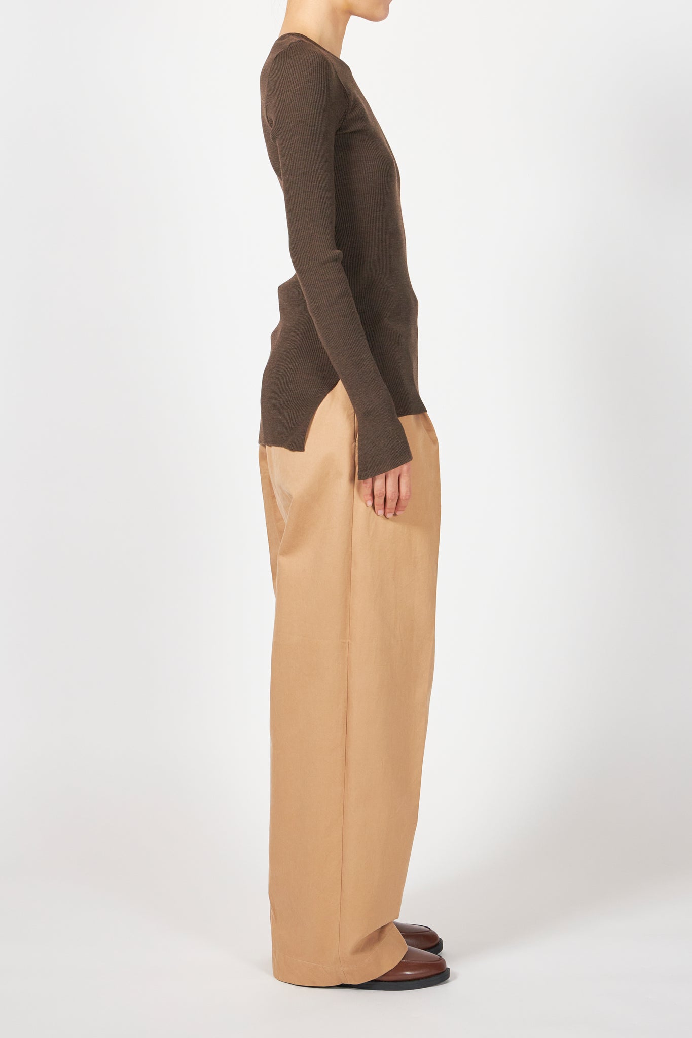 SUPER FINE WOOL HIGH GAUGE RIB KNIT P/O