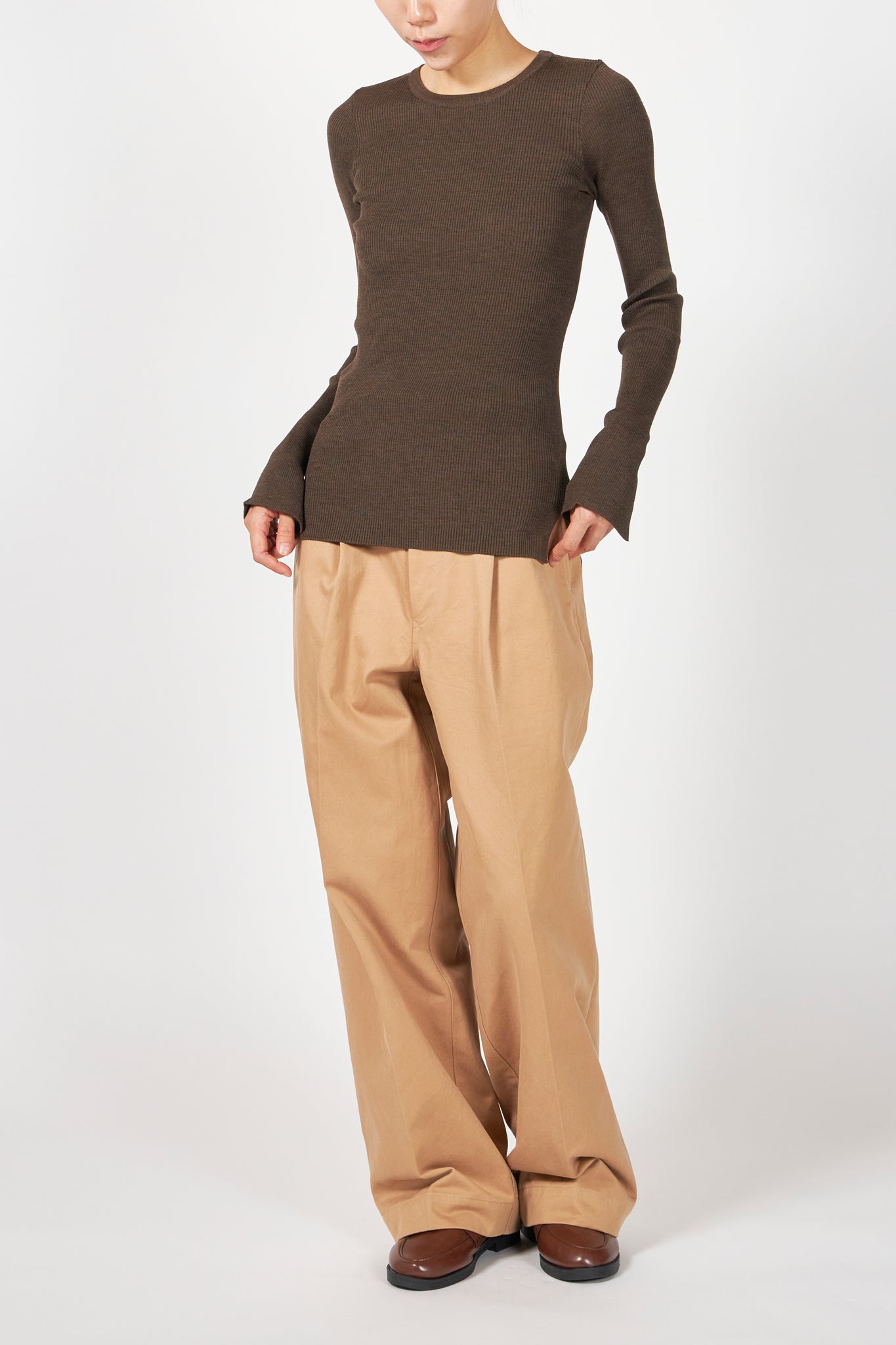 SUPER FINE WOOL HIGH GAUGE RIB KNIT P/O