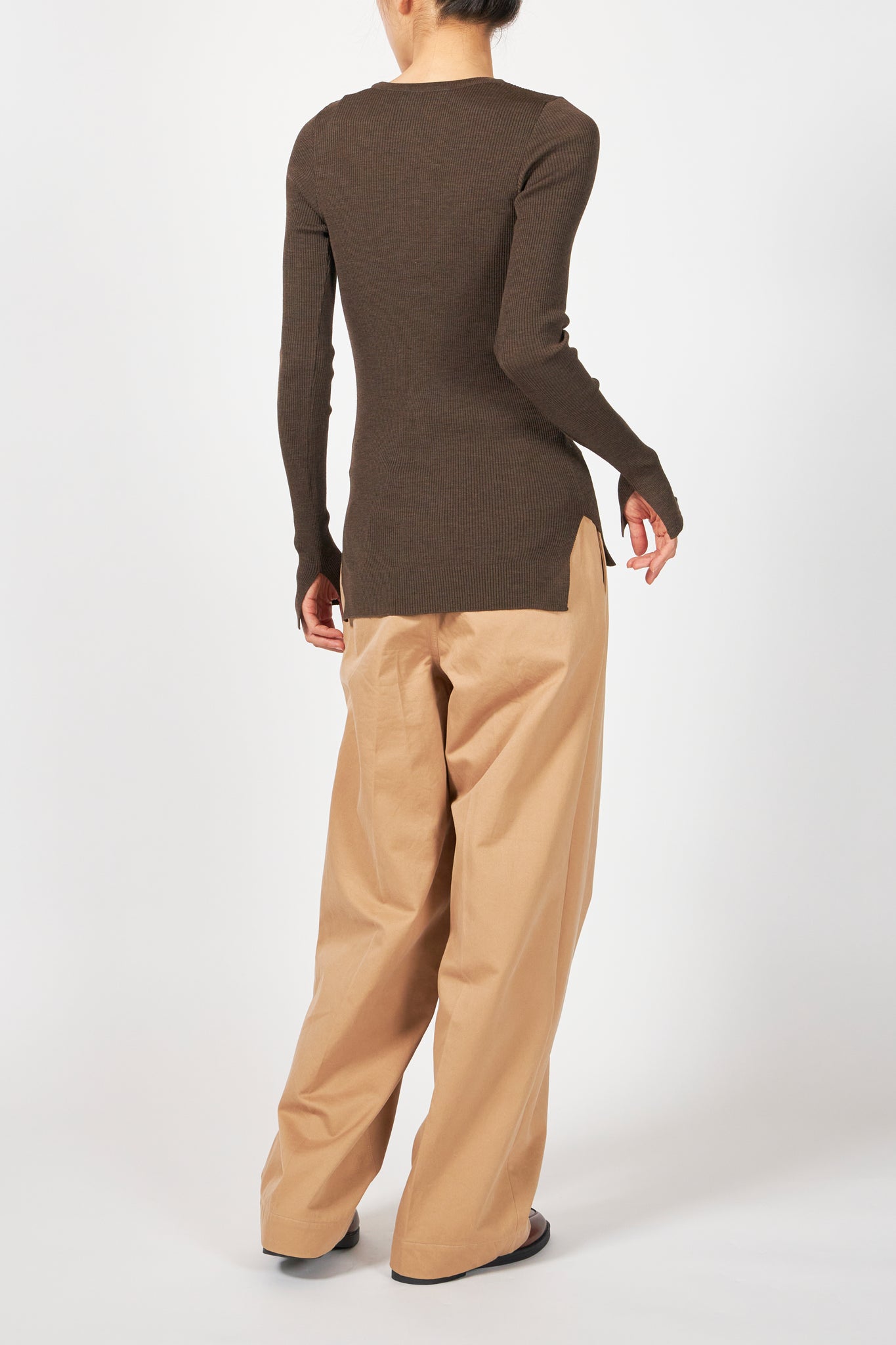 SUPER FINE WOOL HIGH GAUGE RIB KNIT P/O