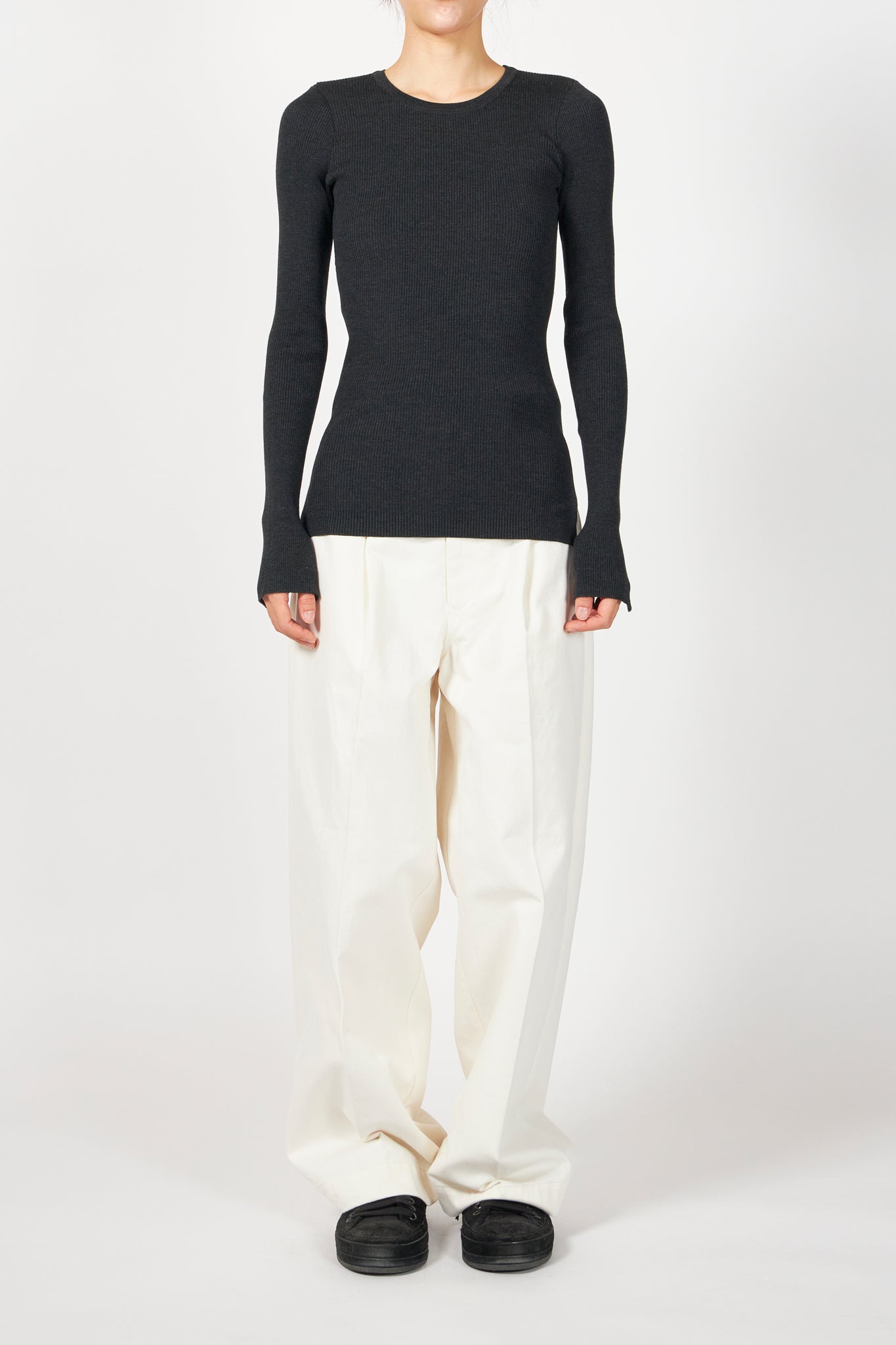 SUPER FINE WOOL HIGH GAUGE RIB KNIT P/O