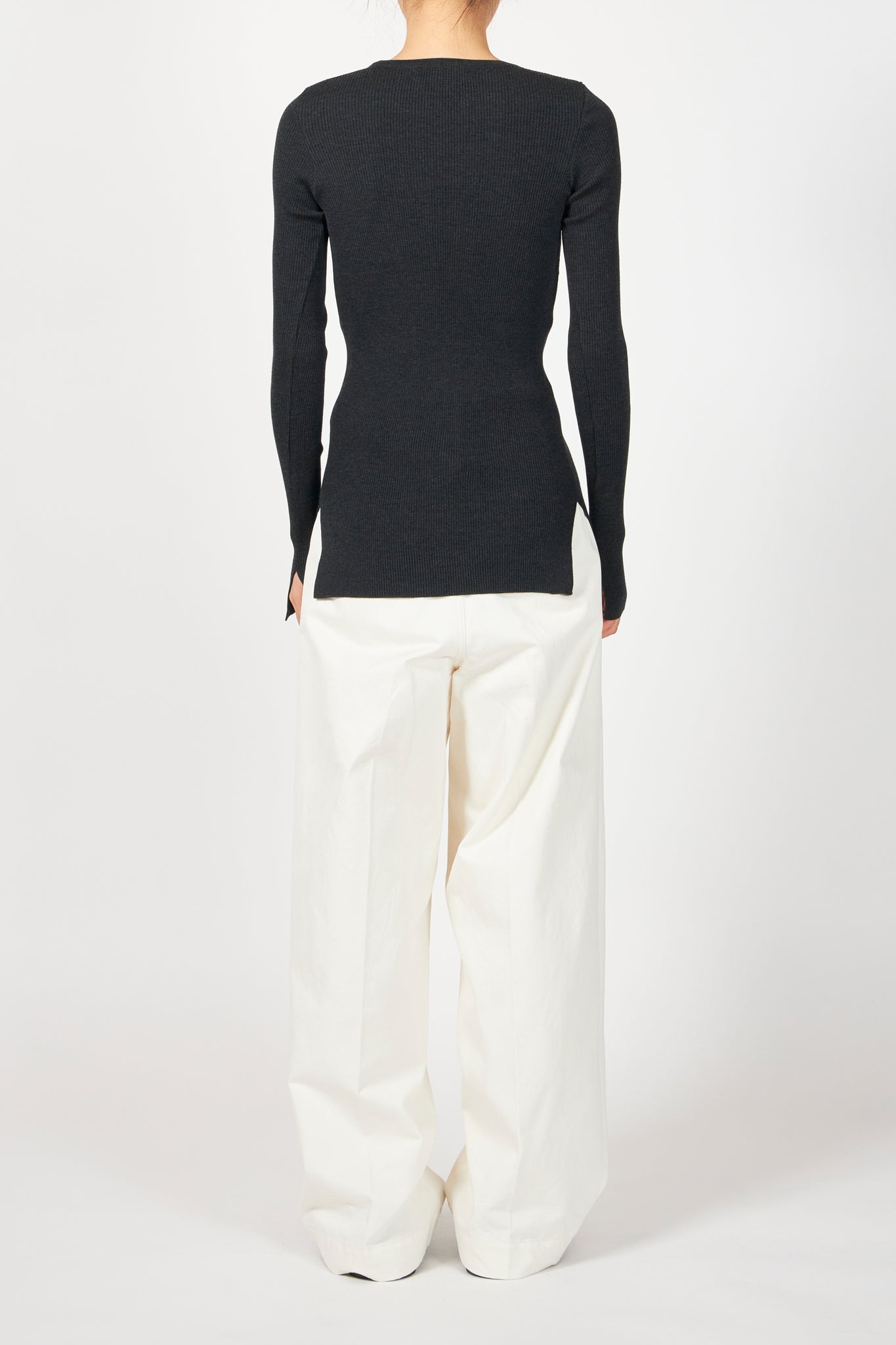 SUPER FINE WOOL HIGH GAUGE RIB KNIT P/O