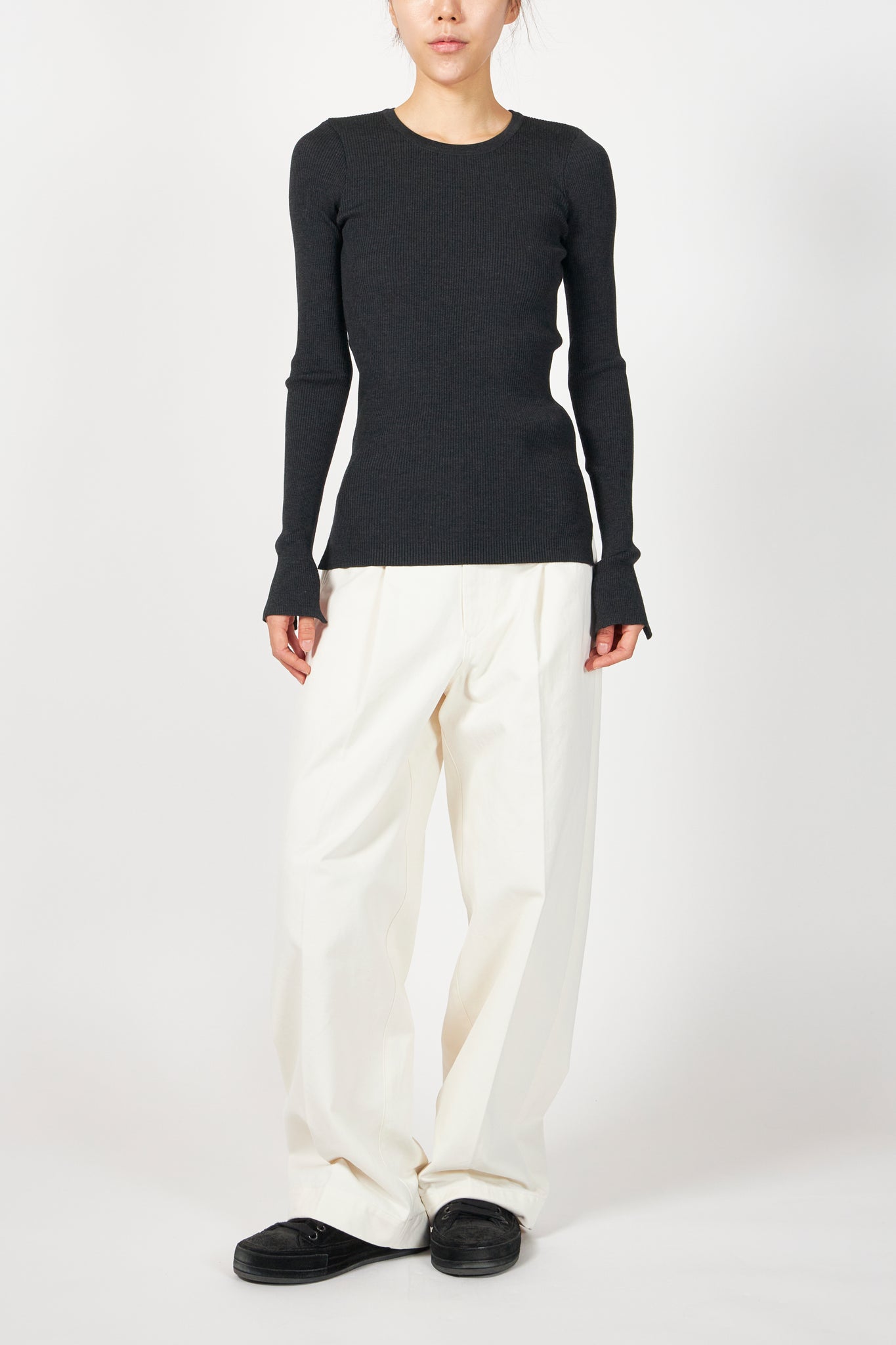 SUPER FINE WOOL HIGH GAUGE RIB KNIT P/O