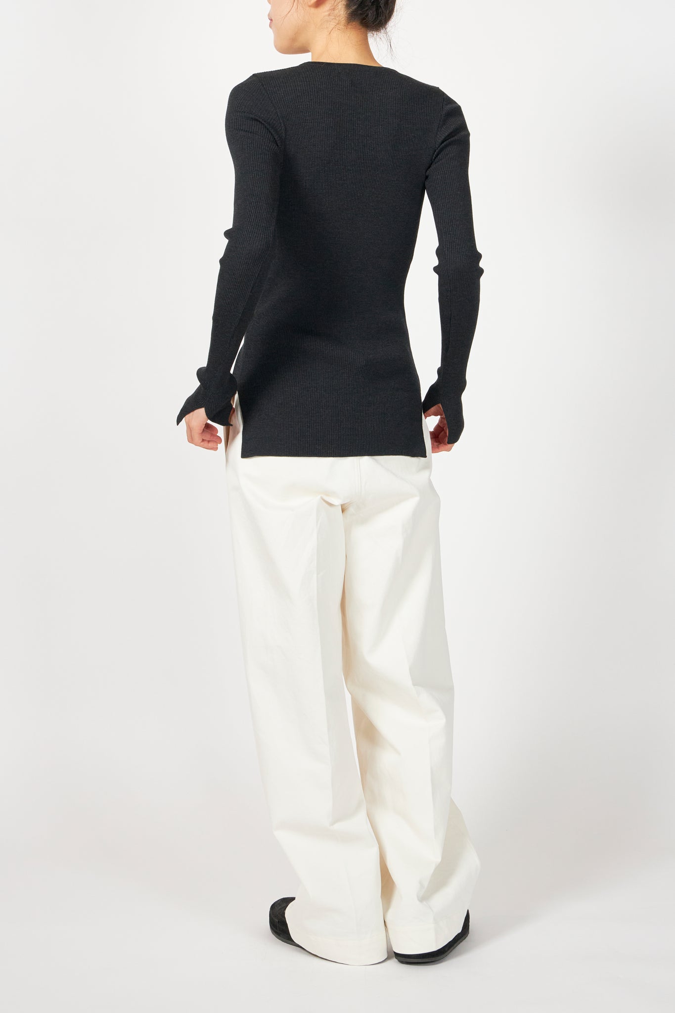 SUPER FINE WOOL HIGH GAUGE RIB KNIT P/O