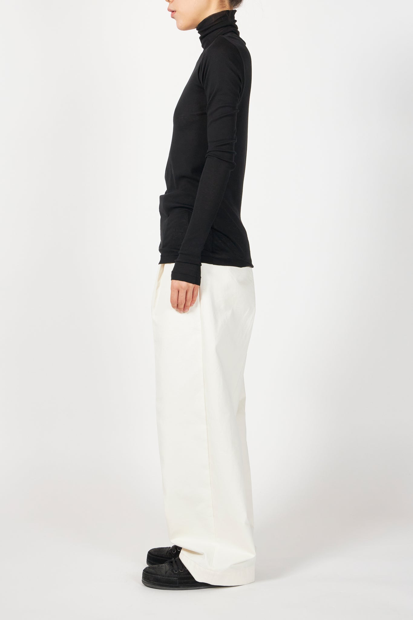 SUPER FINE WOOL HIGH GAUGE RIB KNIT P/O