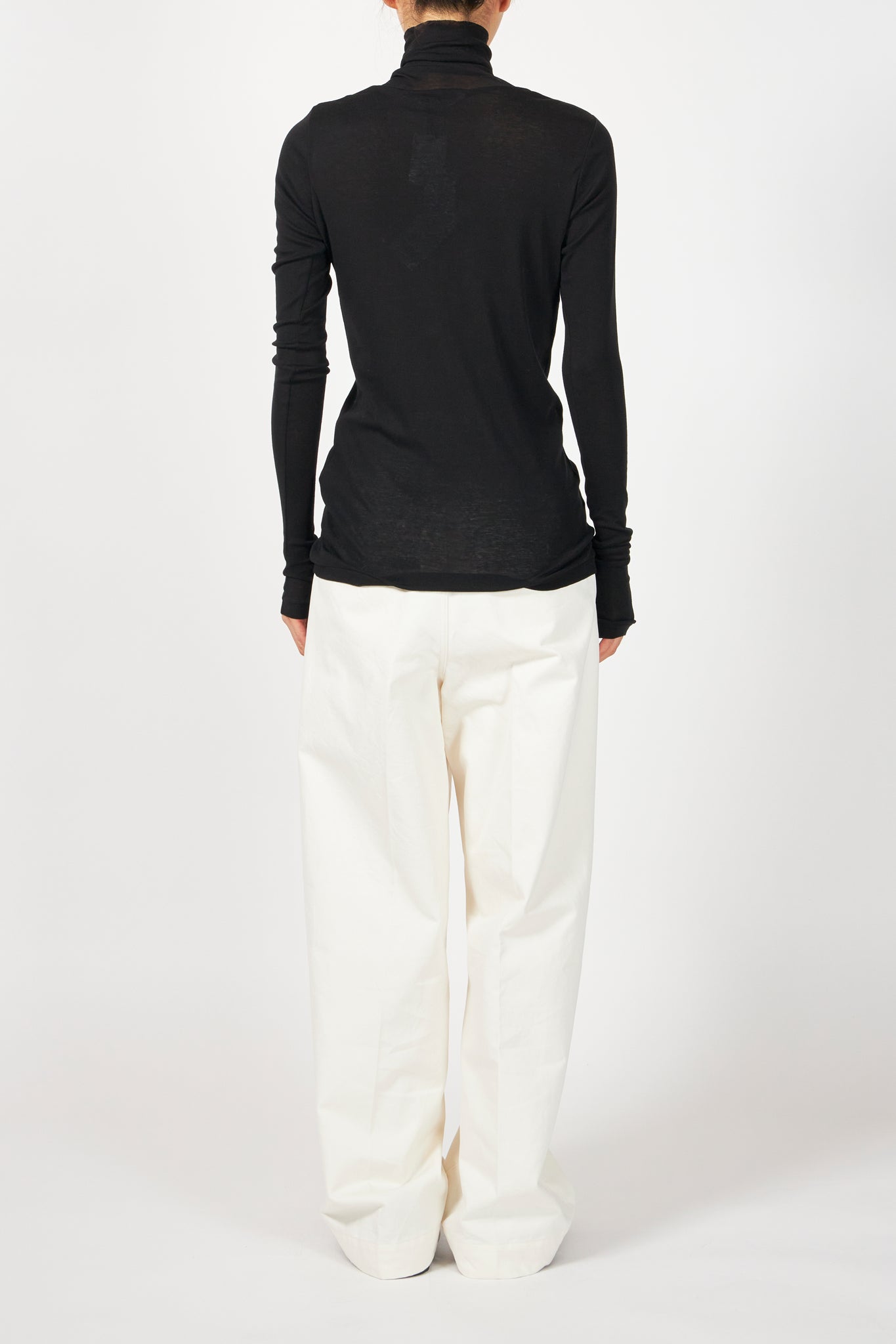 SUPER HIGH GAUGE SHEER RIB TURTLE NECK L/S TEE