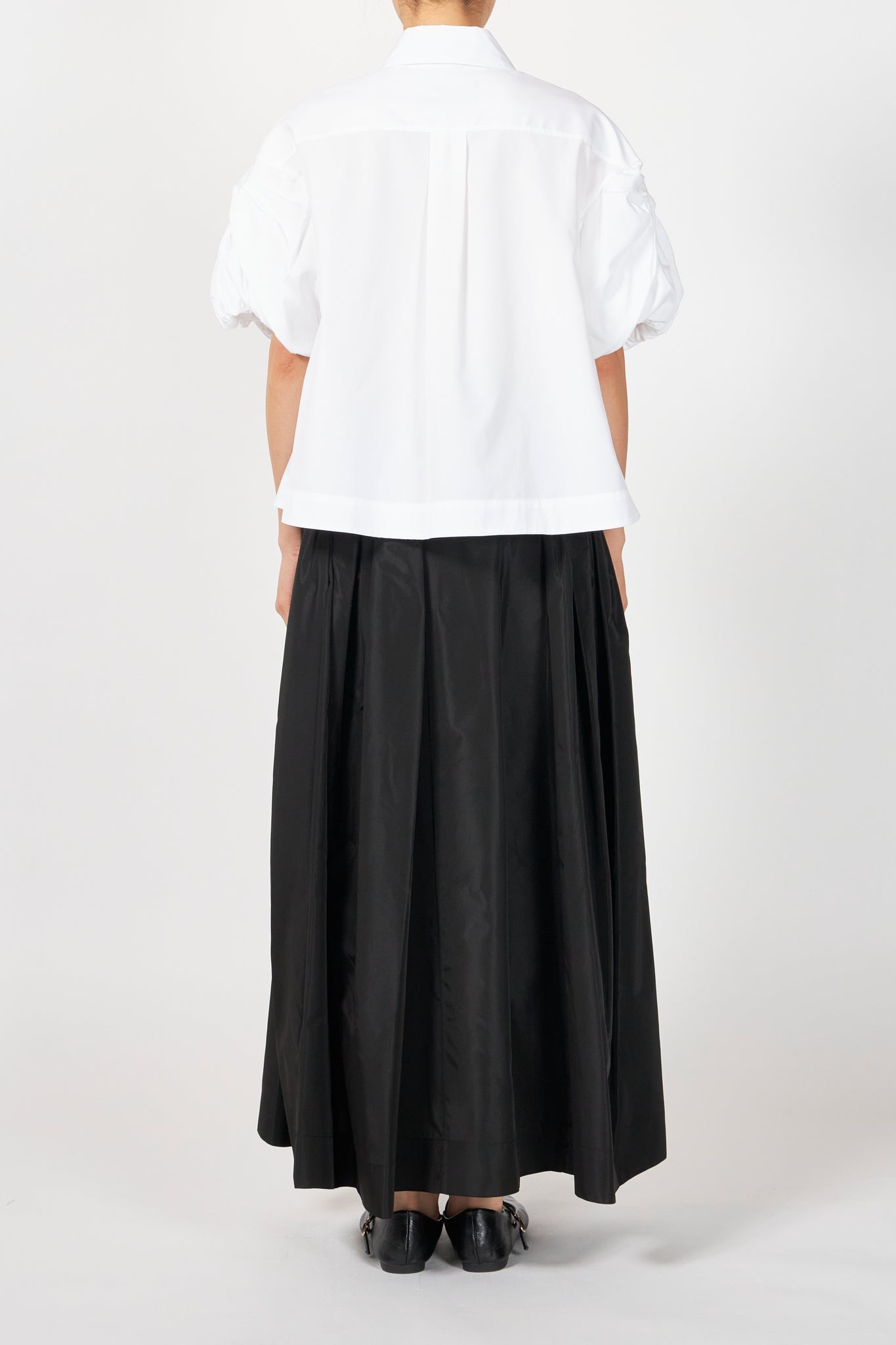CROPPED PUFF BOW SLEEVE SHIRT