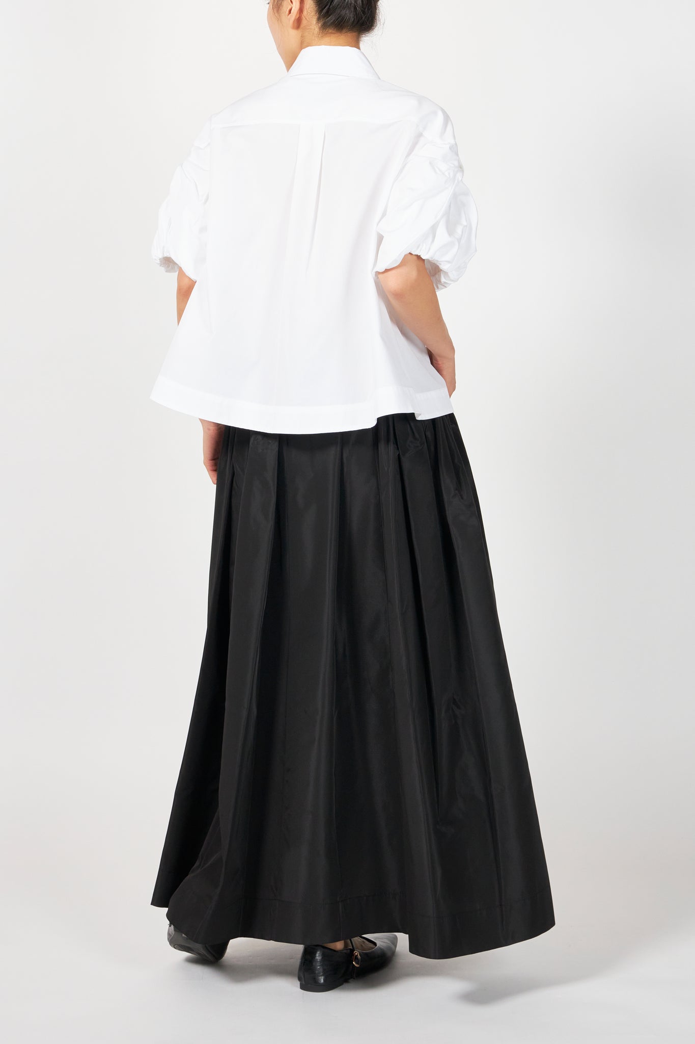 CROPPED PUFF BOW SLEEVE SHIRT