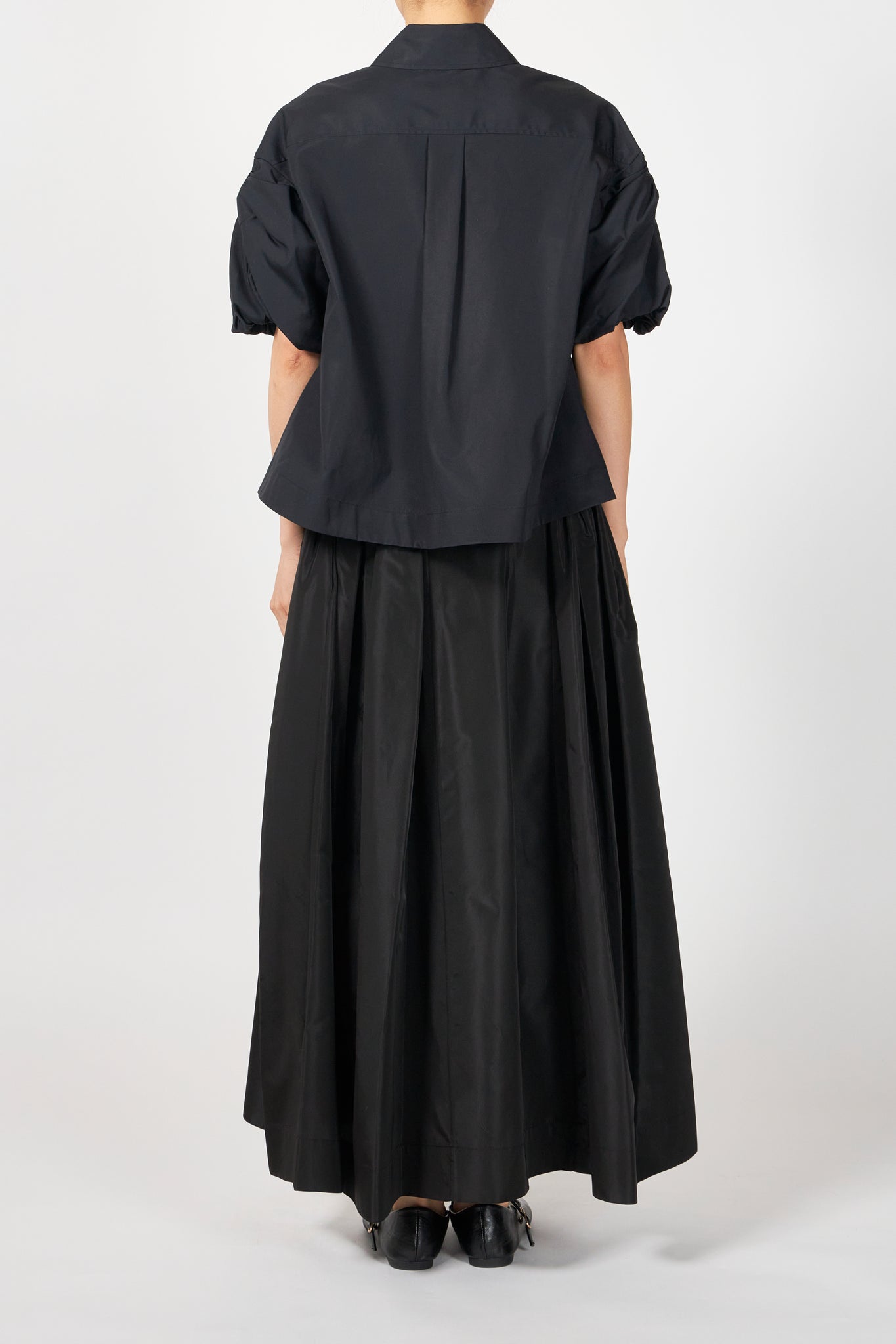 CROPPED PUFF BOW SLEEVE SHIRT