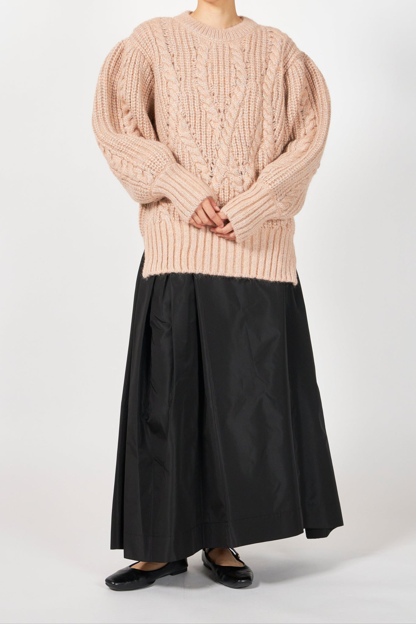 PUFF SLEEVE CHUNKY KNIT JUMPER