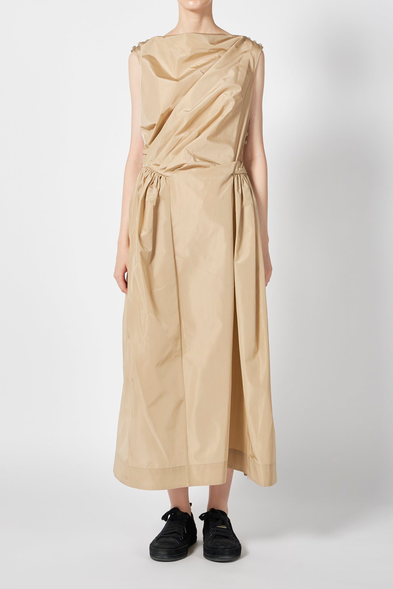 HIP DETAIL DRAPED BIND DRESS