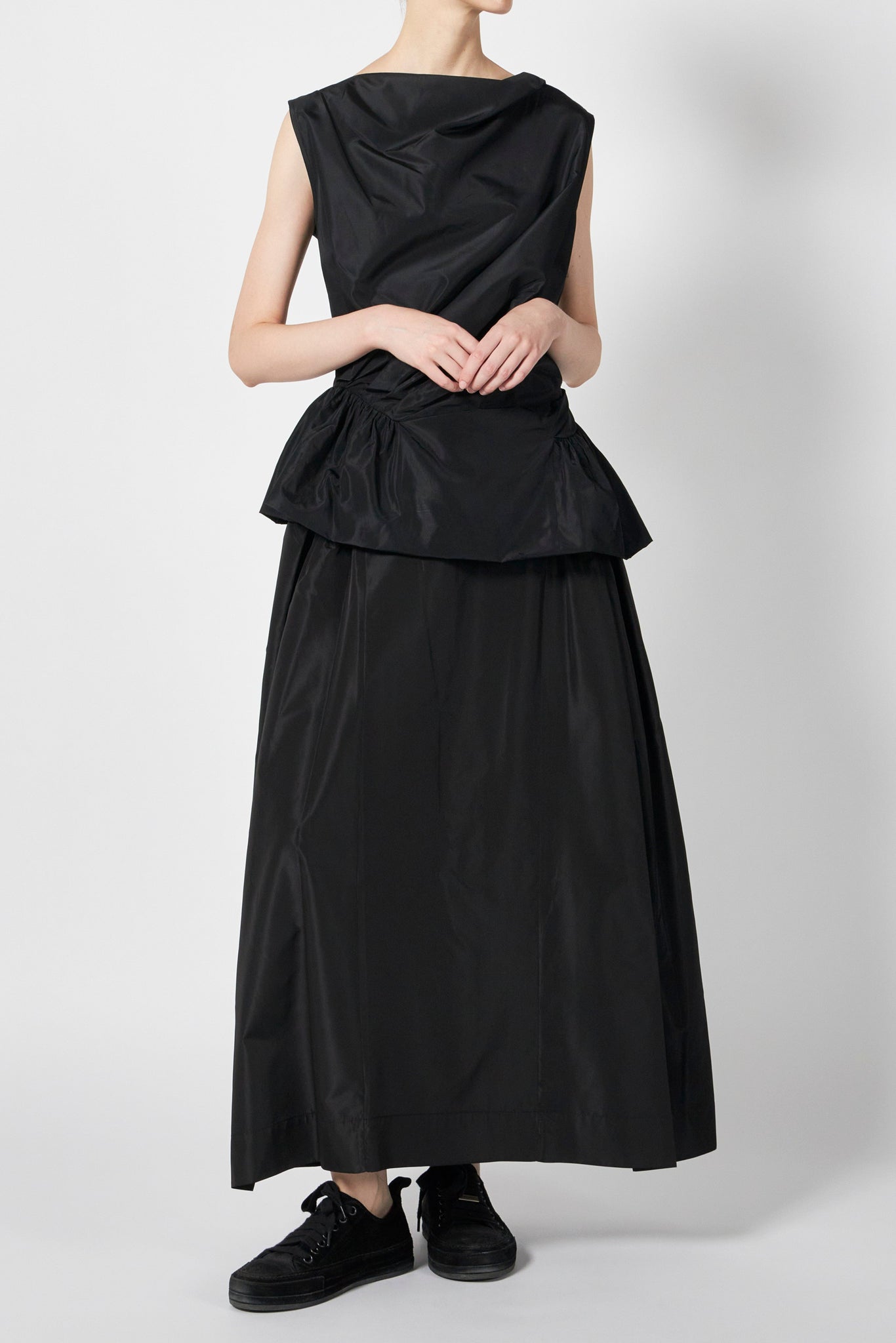 DRAPED BIND PEPLUM TOP