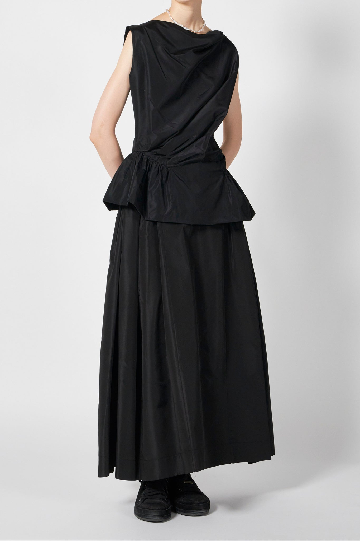 DRAPED BIND PEPLUM TOP