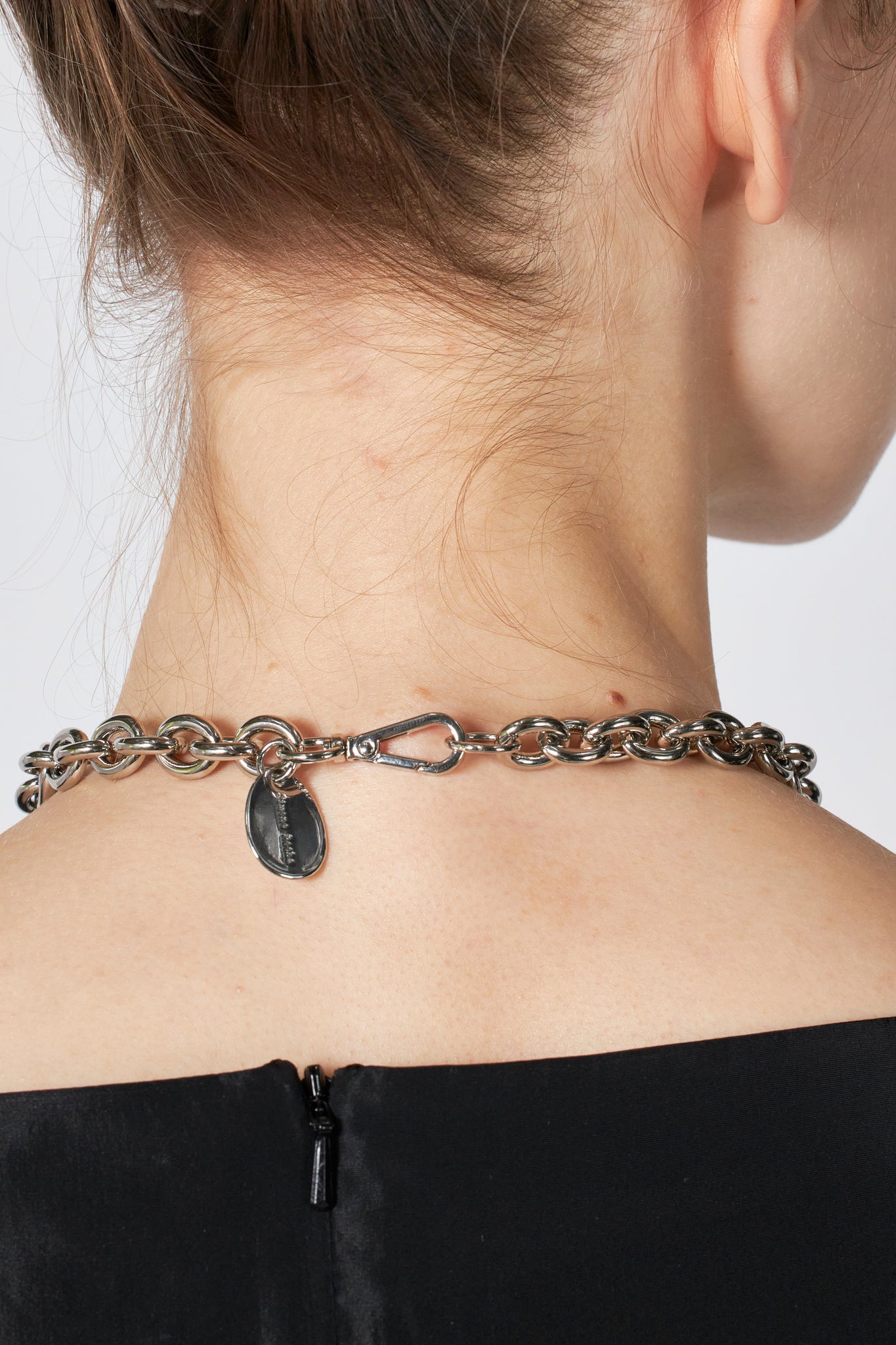 CHAIN NECKLACE W/ PEARL & CRYSTAL PENDANT