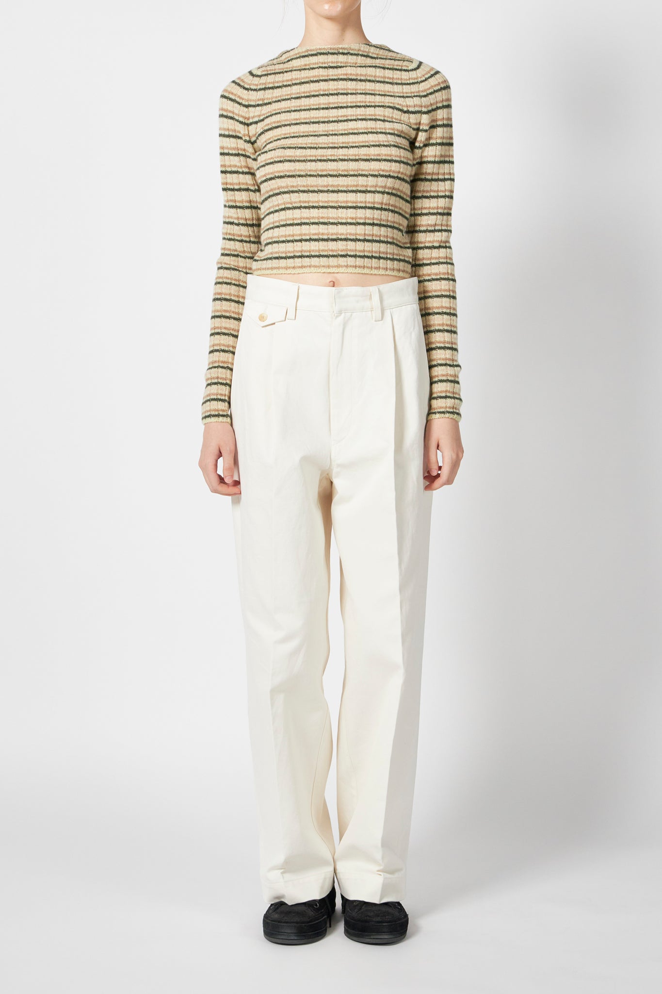 SHETLAND WOOL CASHMERE RIB KNIT BOAT-NECK P/O