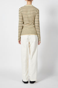 SHETLAND WOOL CASHMERE RIB KNIT CREW-NECK CARDIGAN – ATELIERMO