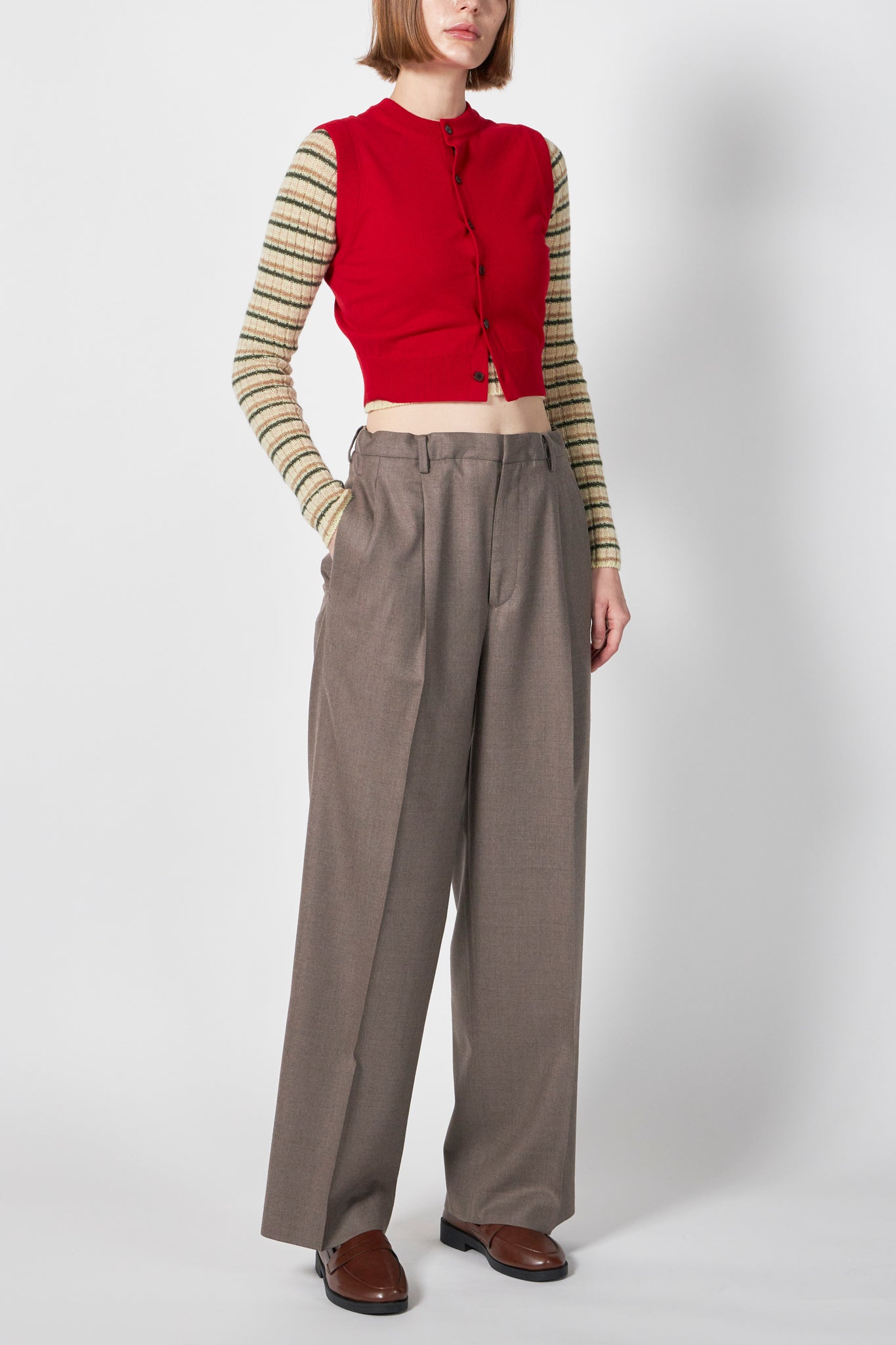 HIGH TWIST WOOL KNIT VEST