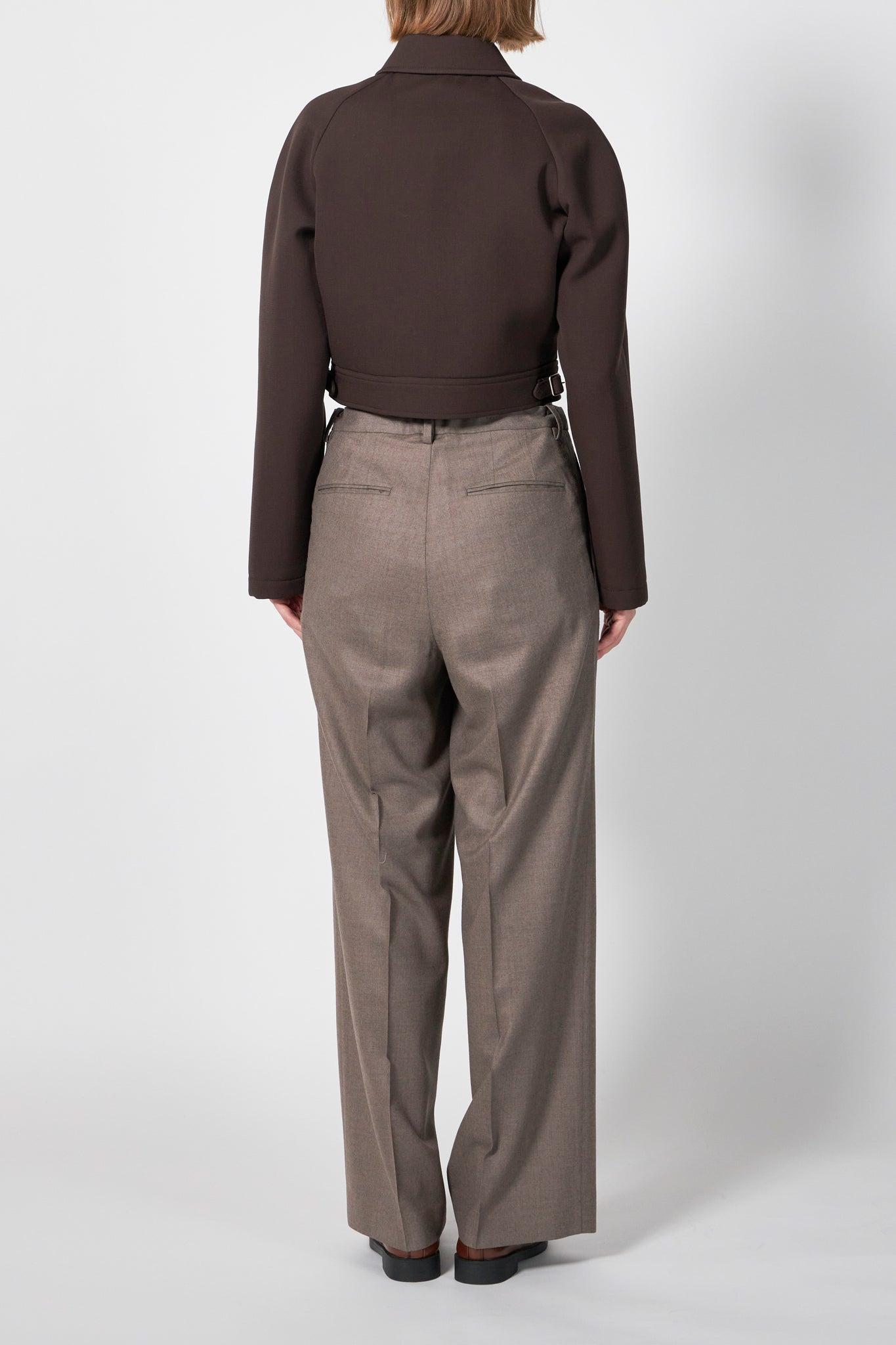 TWISTED DOUBLE CLOTH CROPPED ZIP BLOUSON – ATELIERMO