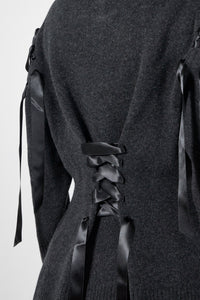 SCULPTED RIBBON CORSET DETAIL CARDIGAN – ATELIERMO