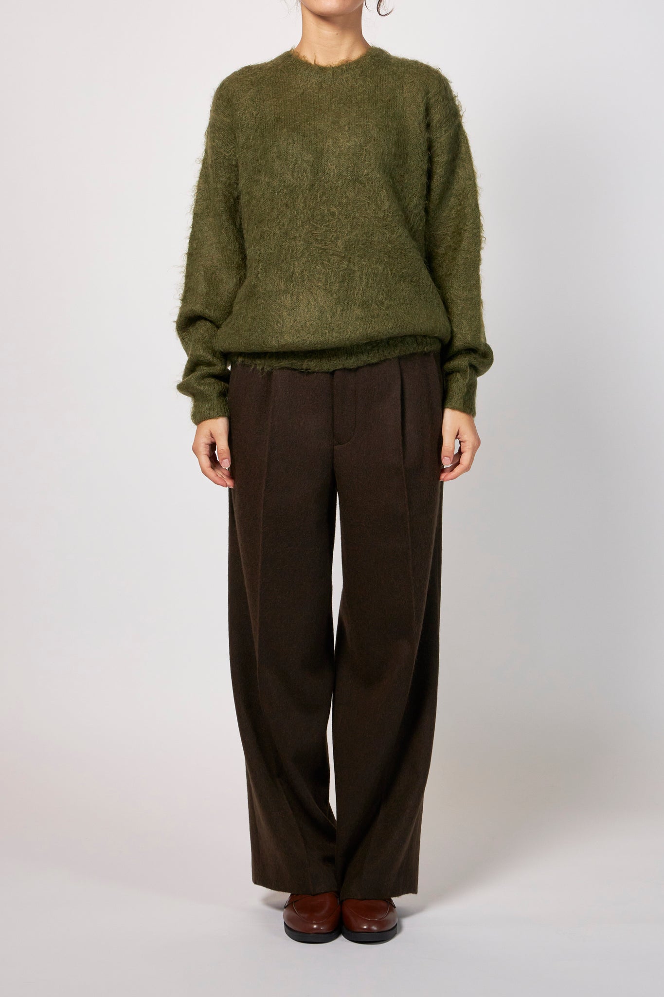 BRUSHED SUPER KID MOHAIR KNIT P/O