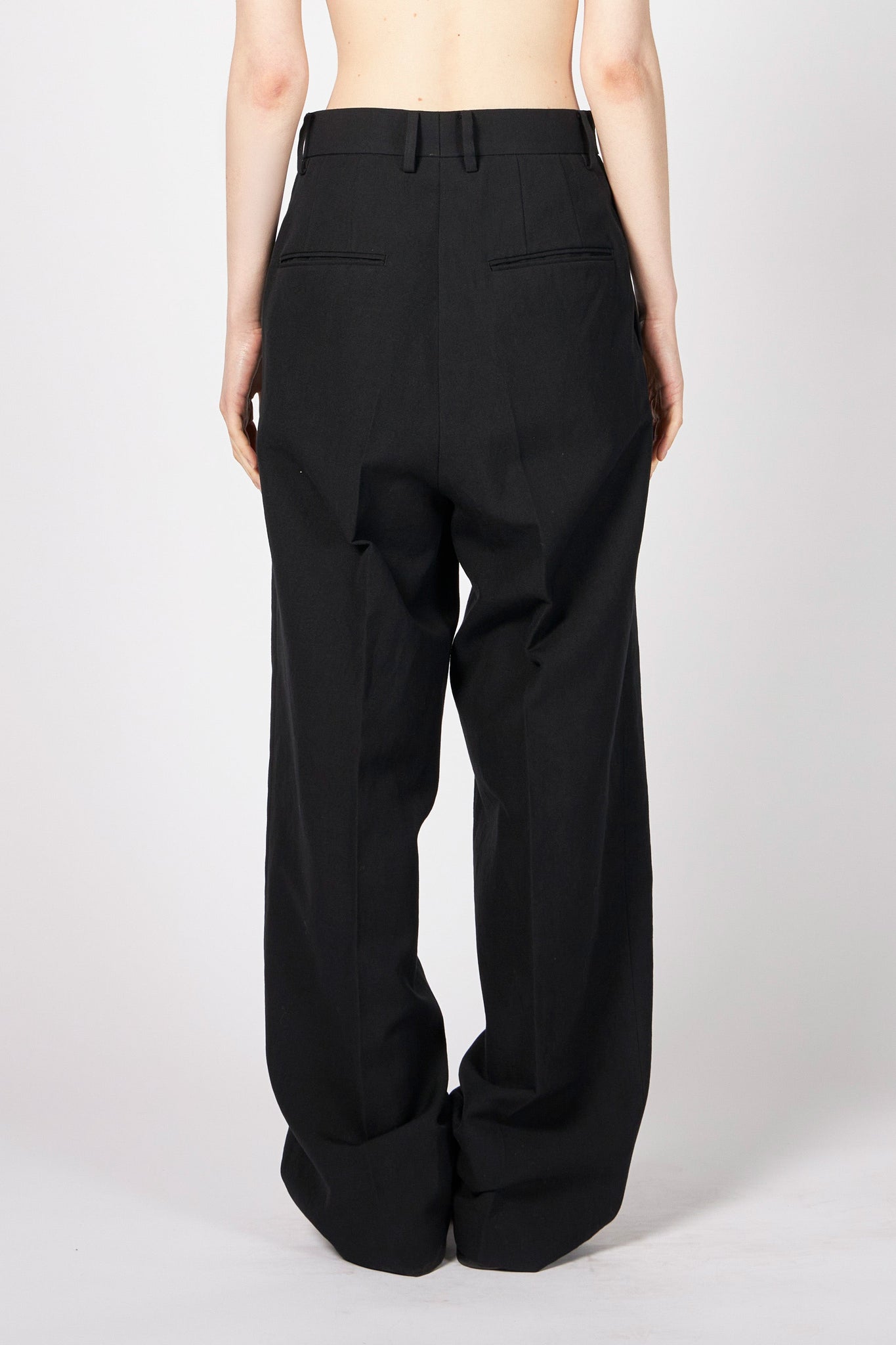 WOOL COTTON LINEN OX ONE-TUCK SLACKS – ATELIERMO