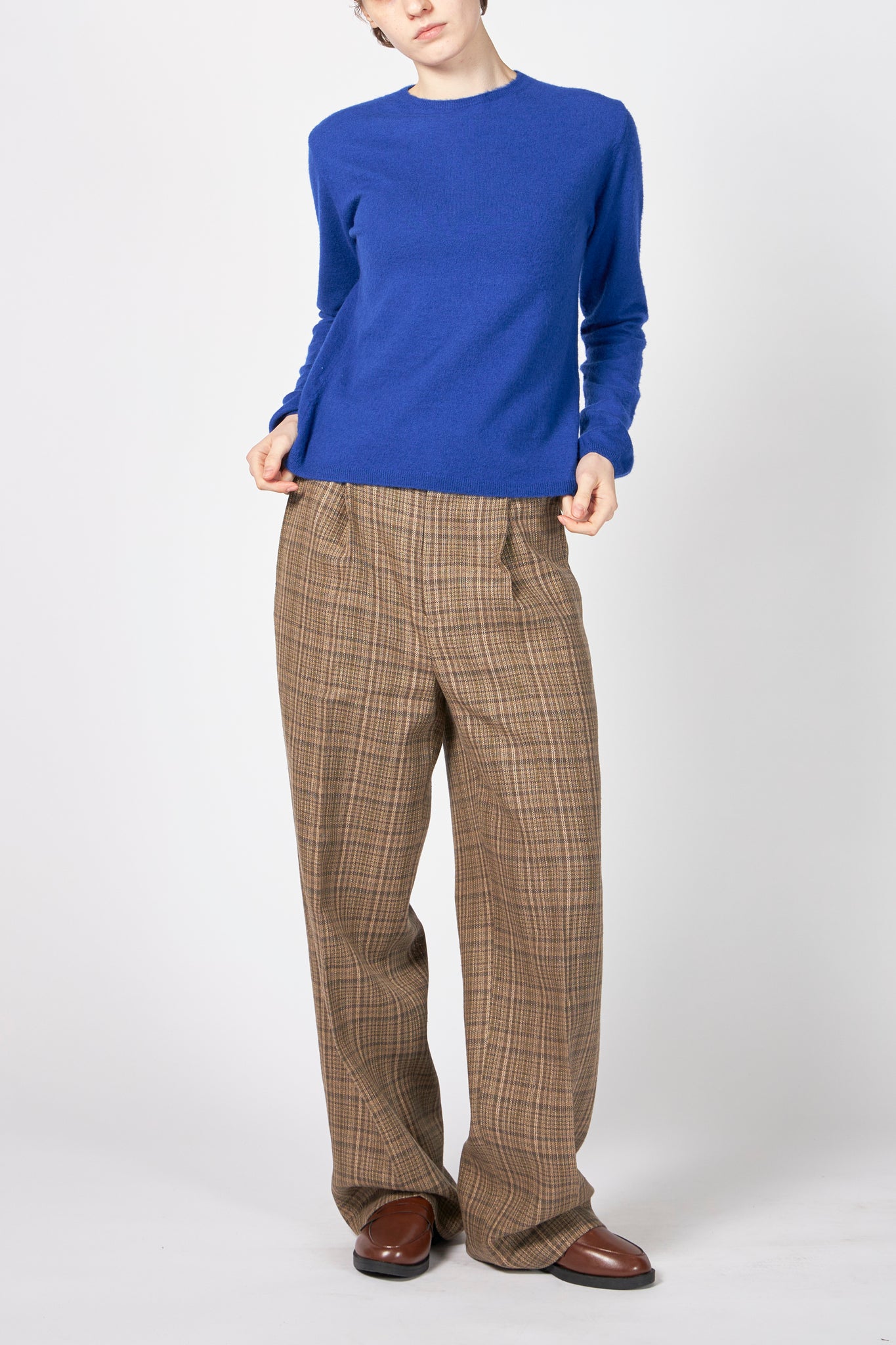 BRUSHED CASHMERE COTTON KNIT BOAT NECK P/O – ATELIERMO