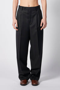 BLUEFACED WOOL TWO-TUCK SLACKS – ATELIERMO