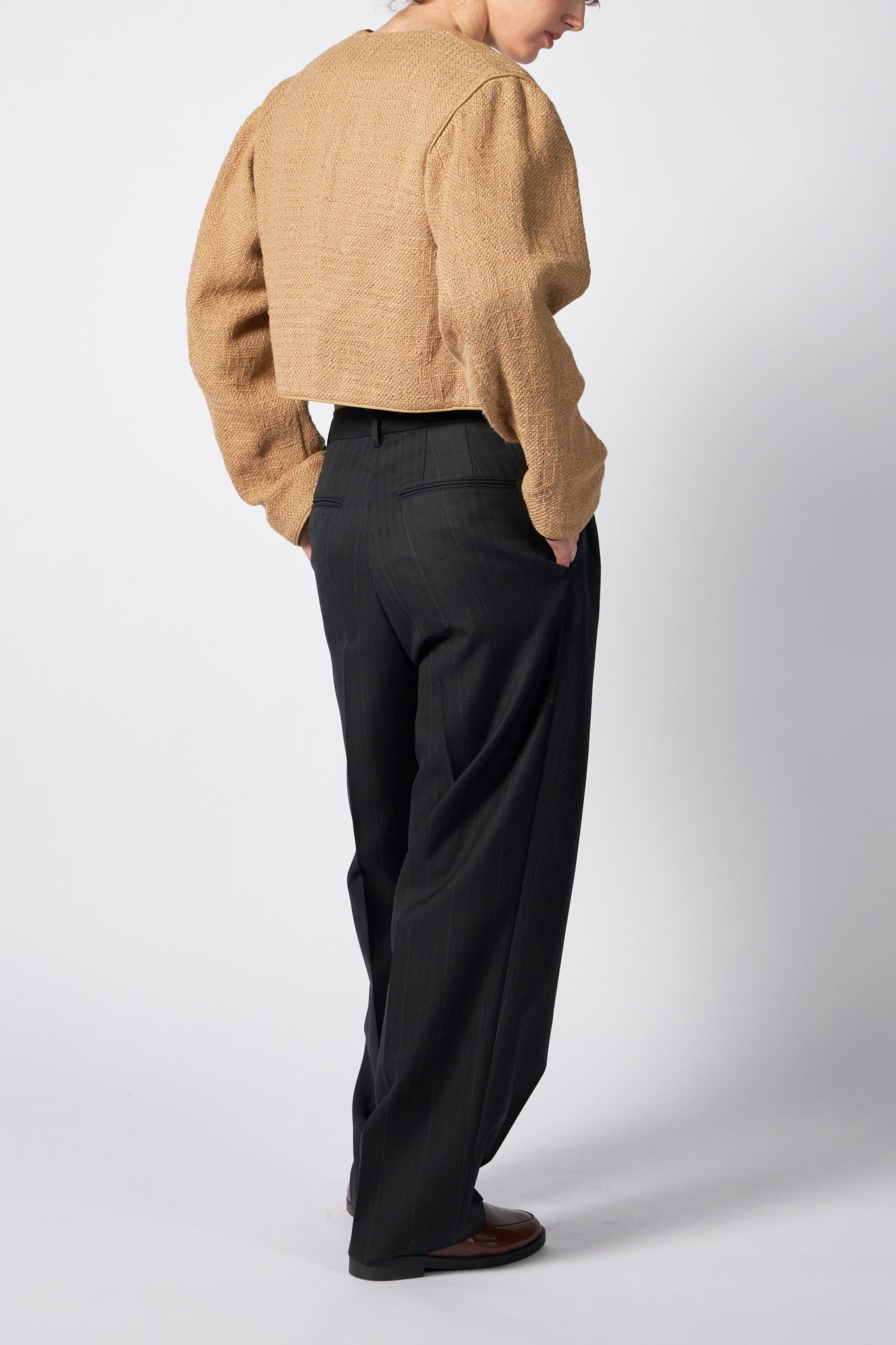 HOMESPUN TWEED ROUND NECK BLOUSON – ATELIERMO