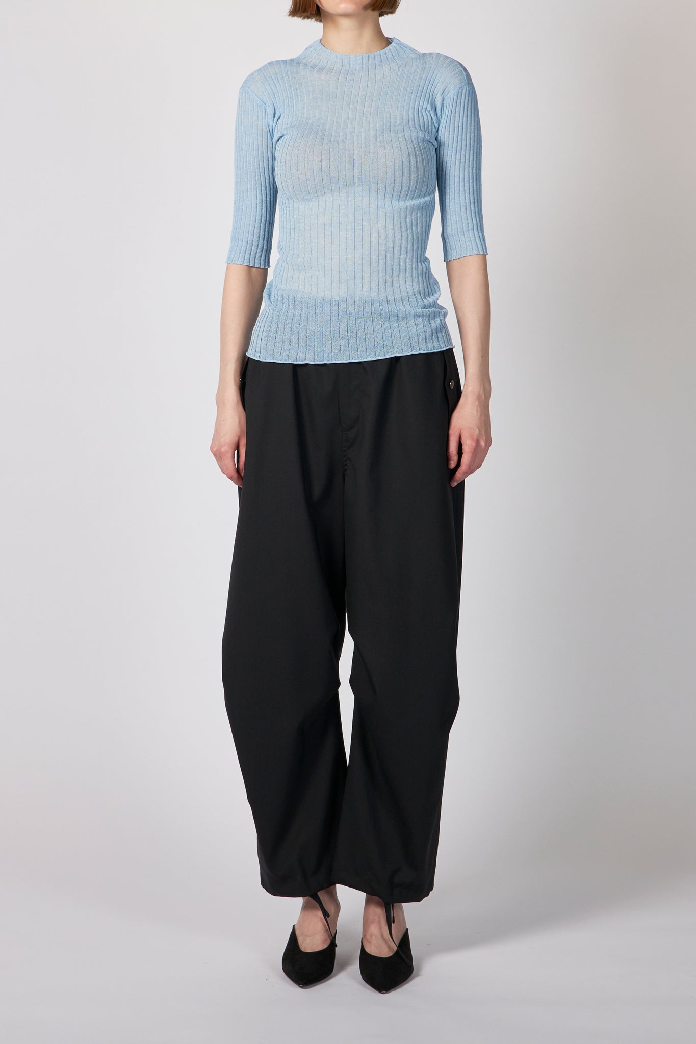 NALAN RIBBED KNIT S/S TOP – ATELIERMO