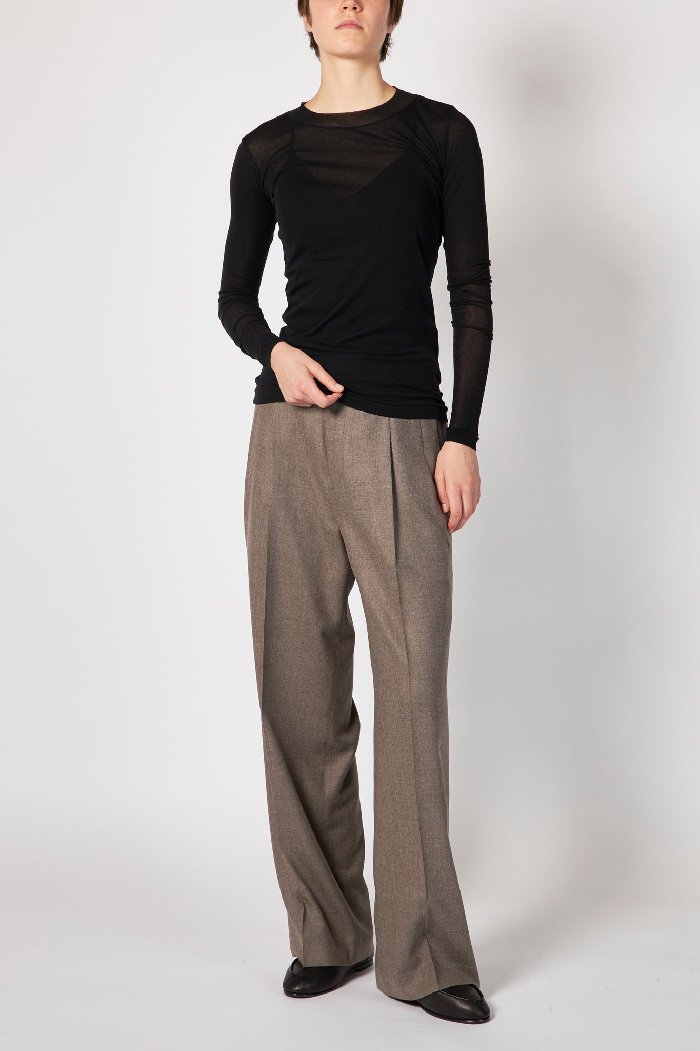 SUPER HIGH GAUGE SHEER RIB L/S TEE – ATELIERMO